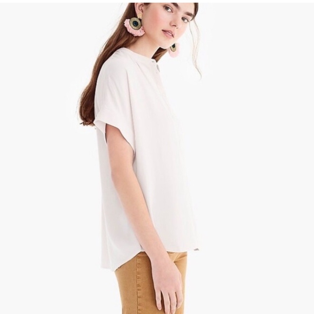 J.Crew Point Sur Drapey Popover in Ivory Size Medium